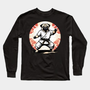 Pug doing Martial Arts Long Sleeve T-Shirt